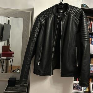 Zara faux leather jacket men